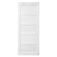 Five Grid Real Primed Door Slab with 6.6FT Barn Door Sliding Hardware color: white