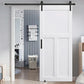 T Style Real Primed Door Slab with 6.6FT Barn Door Sliding Hardware color：White