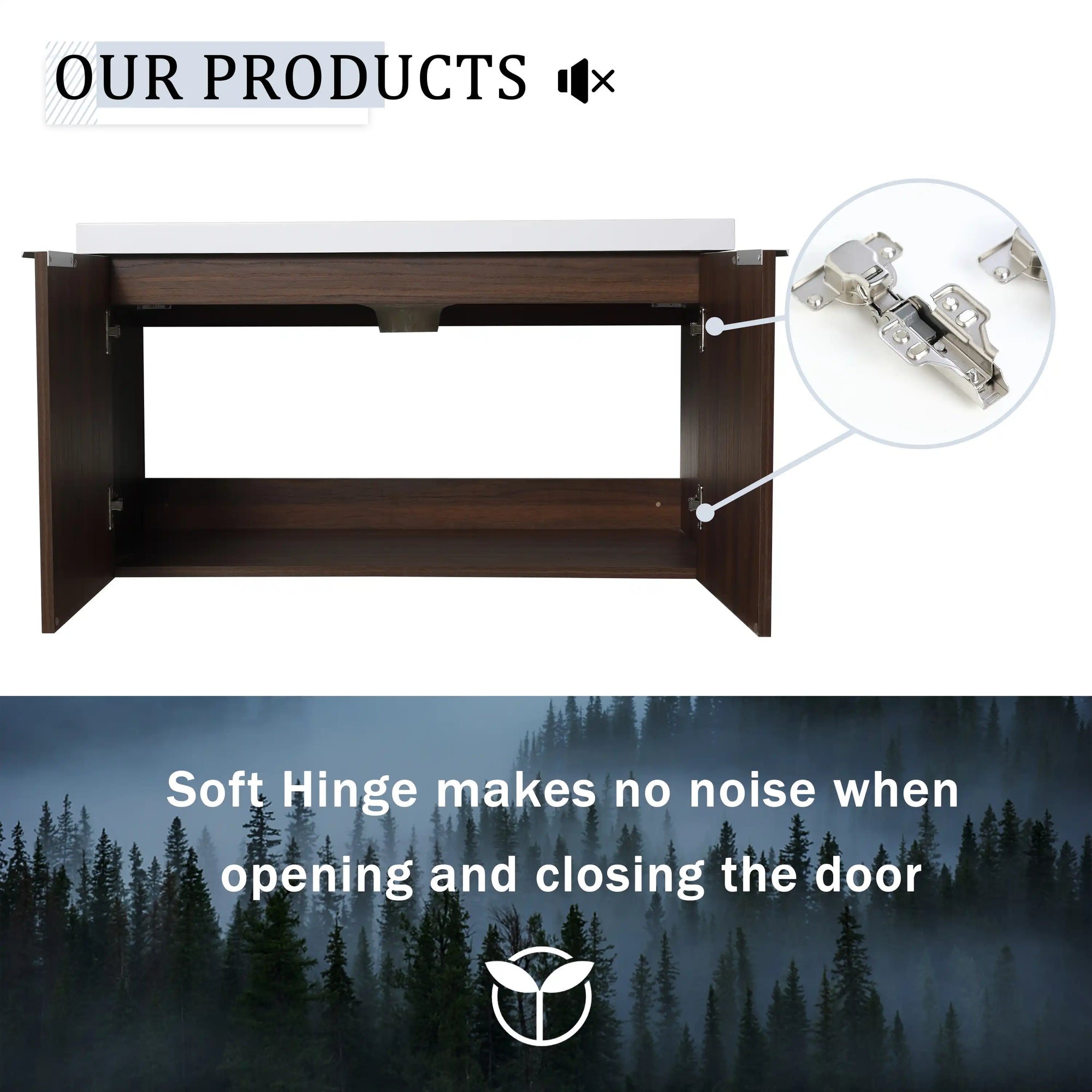 Monterey Series 84" Double Floating Bathroom Vanity in California Walnut with Side Cabinet and Integrated Sink