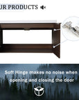 Monterey Series 84" Double Floating Bathroom Vanity in California Walnut with Side Cabinet and Integrated Sink