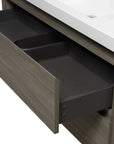 Floating Bathroom Vanity with Resin Top Basin & Soft Close Drawers - Modern Wall-Mounted Storage Cabinet color: Ash Grey