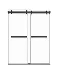 Gorgeous Double Sliding Frameless Shower Door With 3/8 Inch Clear Glass color:matte black