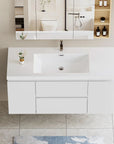 47/59" Modern Floating Bathroom Vanity with Resin Top Basin color: White | sink: single