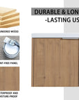 Monterey Series 36" Floating Bathroom Vanity in Imitative Oak with Integrated Sink and Double-Door Storage Cabinet