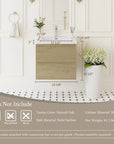 Oakmere Series 24" Natural Oak Bathroom Floating Vanity with Resin Sink & 2 Soft-Close Drawers