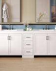 Elysian 84" Freestanding Bathroom Vanity with Double Sinks – White