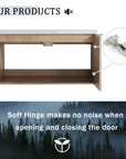Monterey Series 84" Double Floating Bathroom Vanity in Imitative Oak with Side Cabinet and Integrated Sink