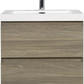 Floating Bathroom Vanity with Resin Top Basin & Soft Close Drawers - Modern Wall-Mounted Storage Cabinet color: Ash Grey