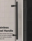 Gorgeous Single Sliding Frameless Shower Door With 3/8 Inch Clear Glass color:matte black