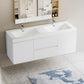 47/59" Modern Floating Bathroom Vanity with Resin Top Basin color: White | sink: Double