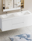 47/59" Modern Floating Bathroom Vanity with Resin Top Basin color: White | sink: Double