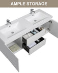 47/59" Modern Floating Bathroom Vanity with Resin Top Basin color: White | sink: Double