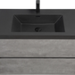 Floating Bathroom Vanity with Quartz Sand Basin and Soft Close Drawers color: Grey