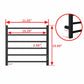 6-Bar Black Electric Heated Towel Rack - Wall-Mounted Towel Warmer with Timer color: Black