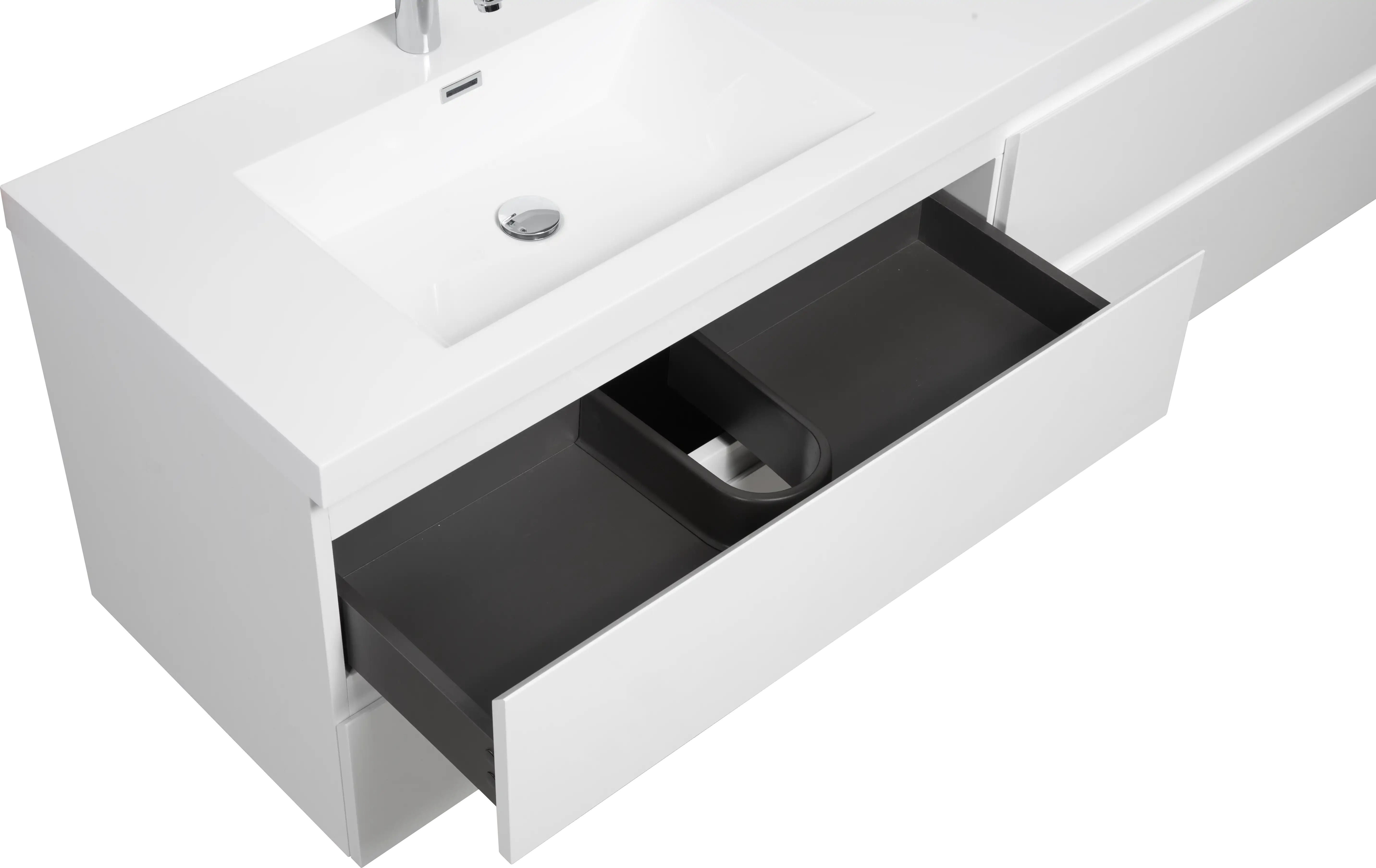 71 X 20 Modern Floating Double Sink Bathroom Vanity - Wall Mounted Storage Cabinet color: White