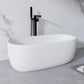 51" Seamless Resin Stone Freestanding Soaking Tub – White, with Overflow & Pop-Up Drain color: Matte White