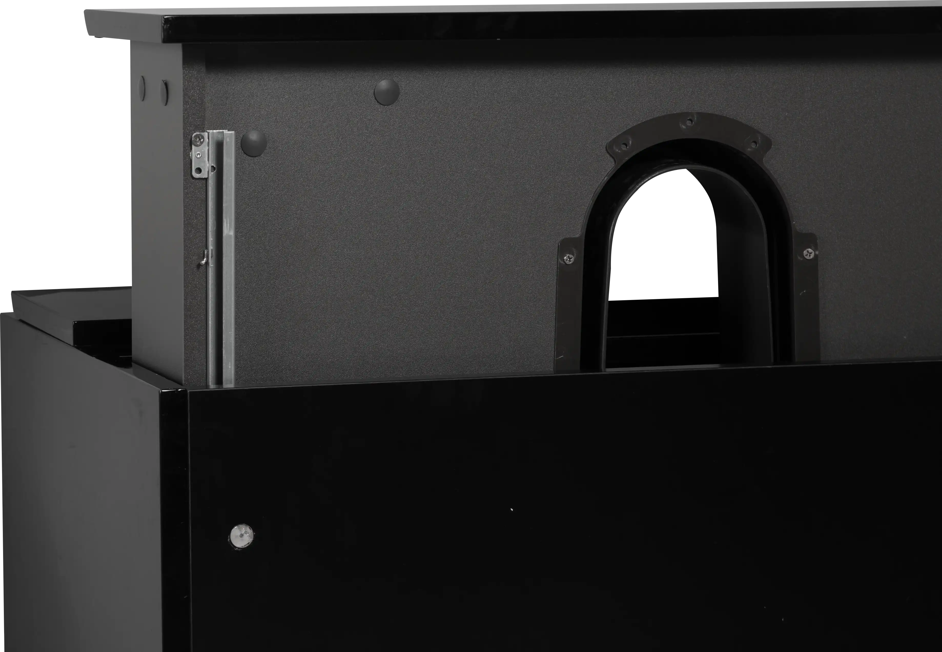 23-42 Inch Glossy Black Bathroom Floating Vanity with Resin Sink and 2 Soft-Close Drawers