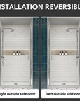 P103 Zerra Semi-Frameless Pivot Shower Door with Reversible Left or Right Installation.