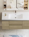 47/59" Modern Floating Bathroom Vanity with Resin Top Basin color: Oak | sink: single