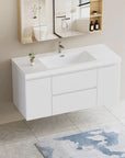 47/59" Modern Floating Bathroom Vanity with Resin Top Basin color: White | sink: single