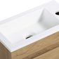 16" Birch Floating Bathroom Vanity with Resin Sink and Soft Close Doors color:Oak