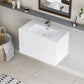 Floating Bathroom Vanity with Resin Top Basin & Soft Close Drawers - Modern Wall-Mounted Storage Cabinet color: Glossy White