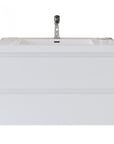 Oakmere Series 36" White Bathroom Floating Vanity with Resin Sink & 2 Soft-Close Drawers