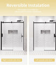 ACE DECOR Frameless Sliding Shower Doors color:Matte Black