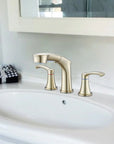 Harbor Series Brushed Gold Faucet Bathroom – Pull-Out Sprayer with 2 Handles