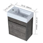 18'' Floating Bathroom Vanity with White Resin Sink & Soft-Close Door color: Plaid Grey Oak