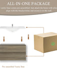 Oakmere Series 36" Ash Grey Bathroom Floating Vanity with Resin Sink & 2 Soft-Close Drawers