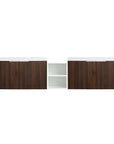 Monterey Series 84" Double Floating Bathroom Vanity in California Walnut with Side Cabinet and Integrated Sink