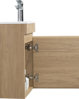 16" Birch Floating Bathroom Vanity with Resin Sink and Soft Close Doors color:Oak