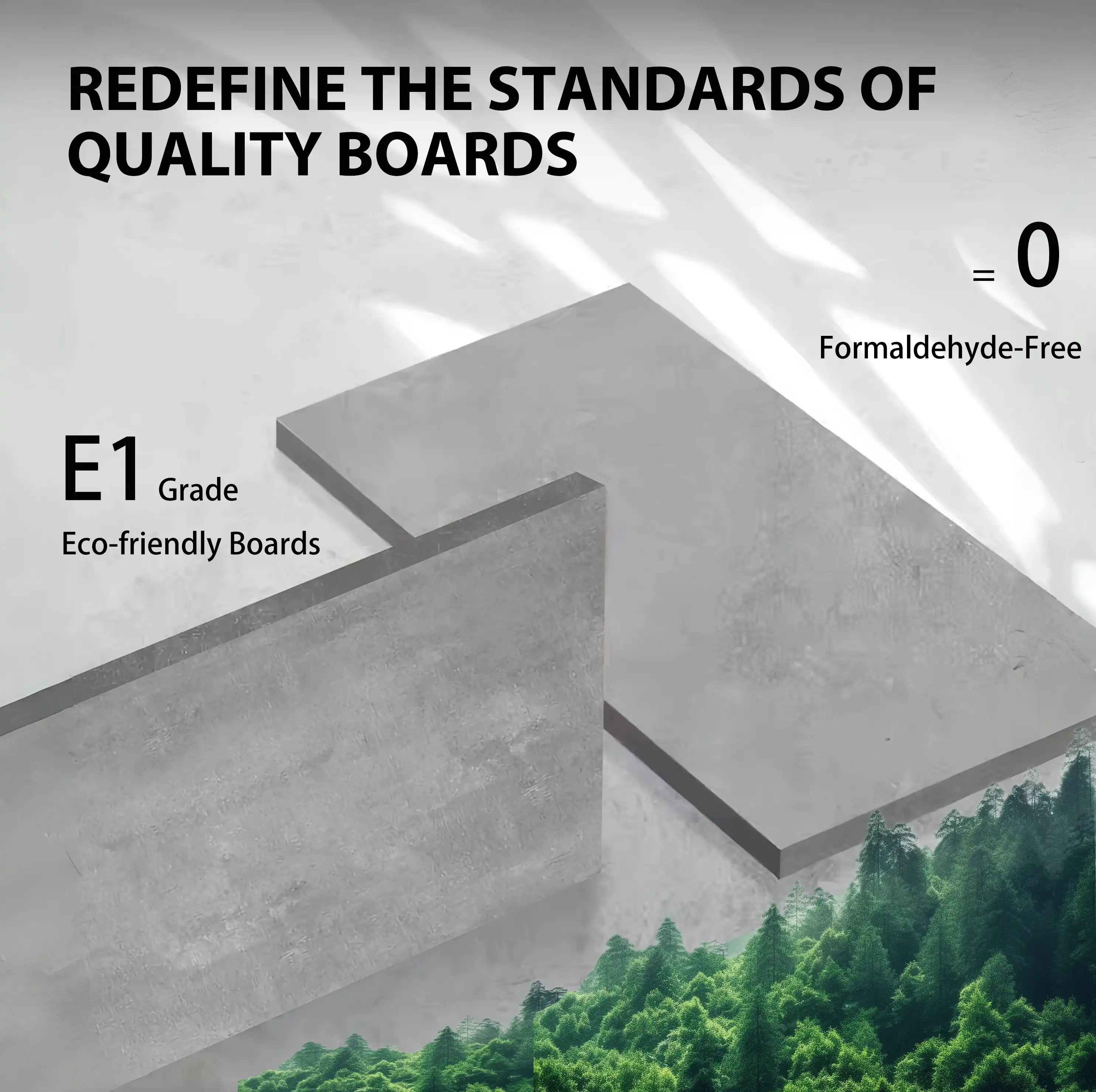 Eco-friendly E1-grade board material used in grey floating vanity | Ace Decor