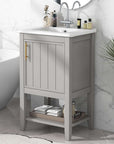 bathroom vanity cabinet open shelf color:grey