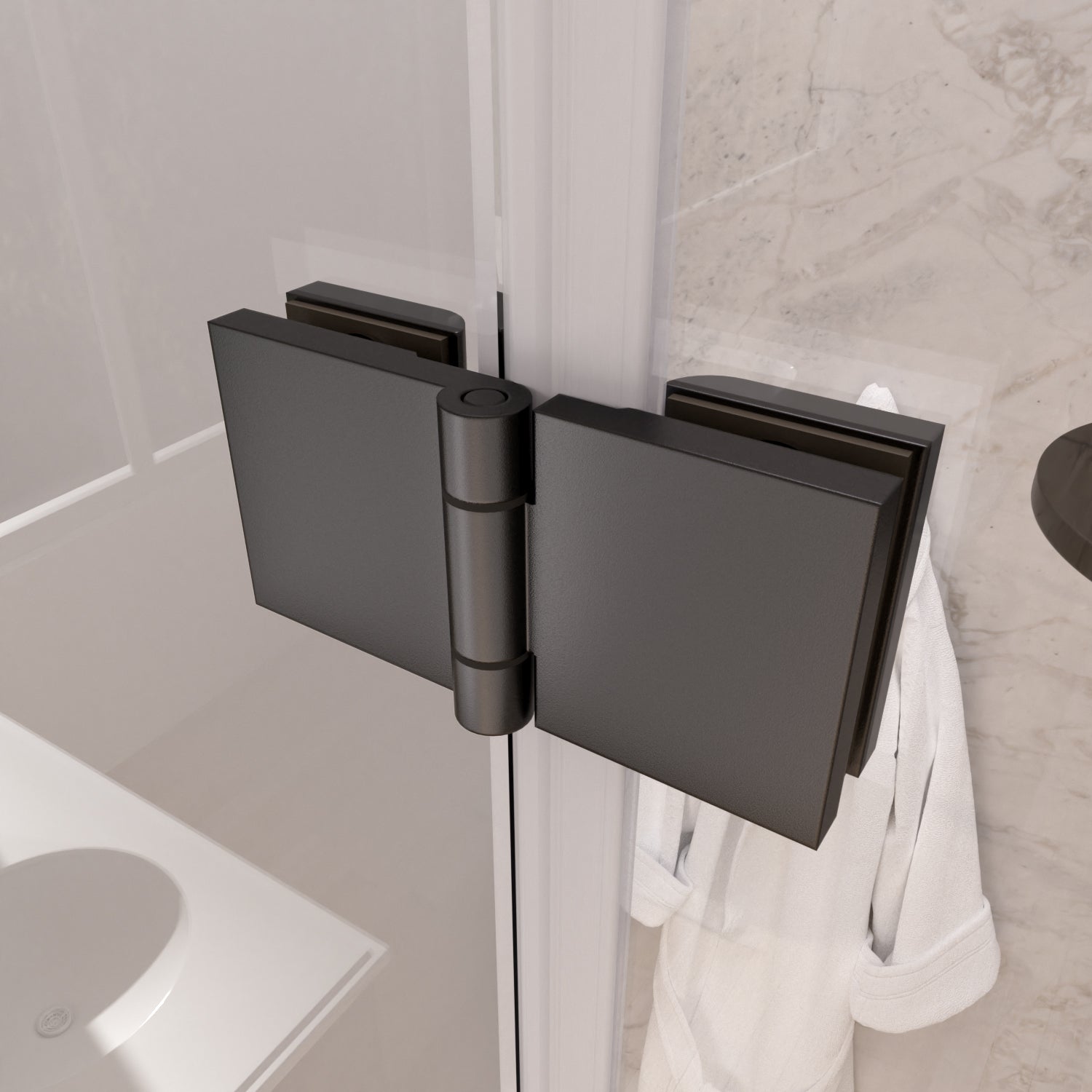 Frameless Bi-Fold Shower Door color:Matte Black