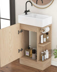 Bathroom Vanity Cabinet with Sink Two-tier Shelf COLOR:walnut