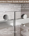 Semi-Frameless glass Shower door color:chrome