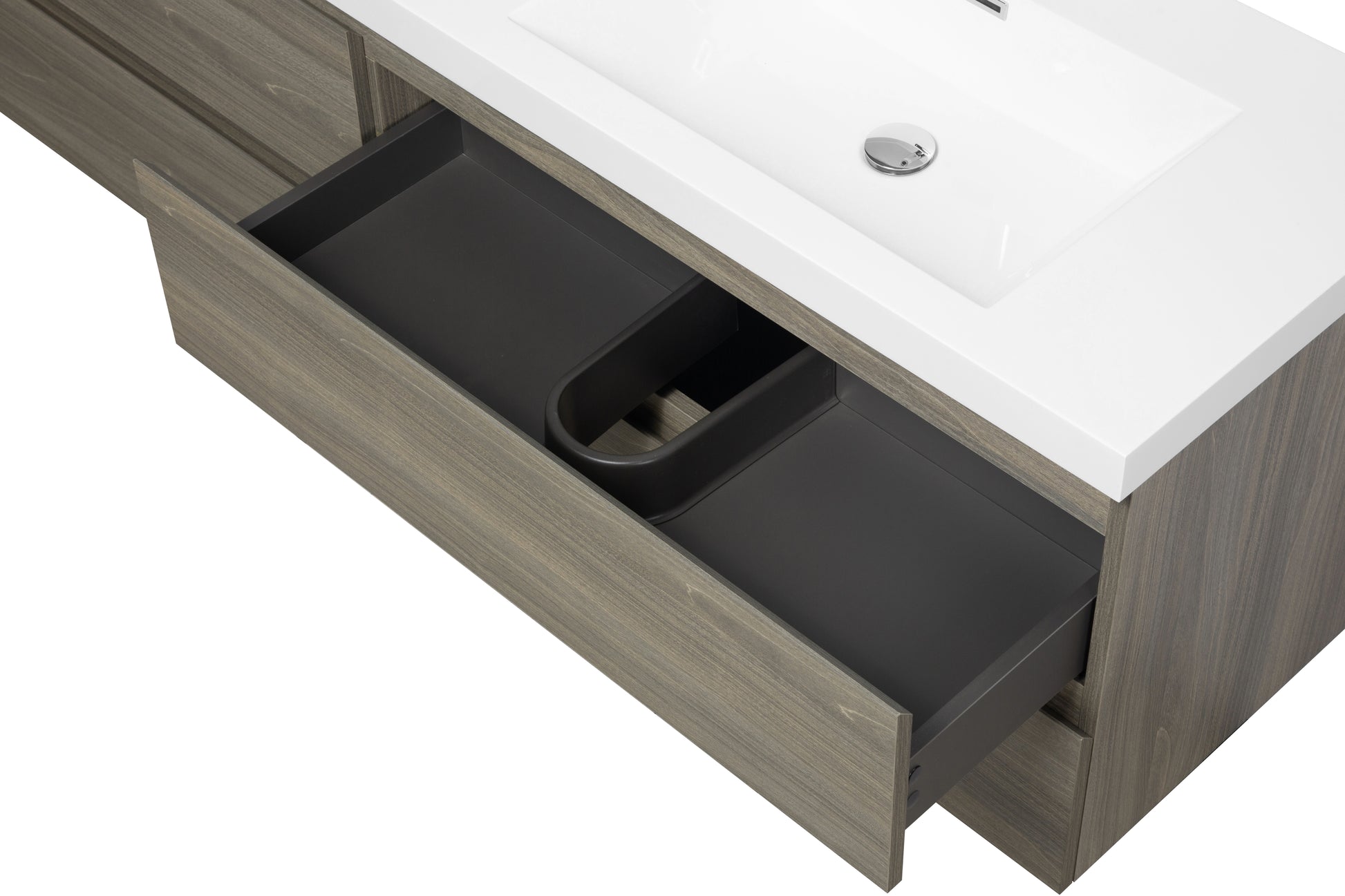 71 X 20 Modern Floating Double Sink Bathroom Vanity - Wall Mounted Storage Cabinet color: Ash Grey