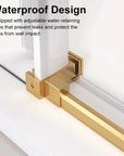 Gorgeous Single Sliding Frameless Shower Door With 3/8 Inch Clear Glass color:brushed gold