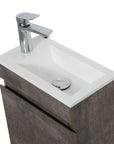 16" Birch Floating Bathroom Vanity with Resin Sink and Soft Close Doors color: Grey