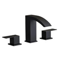 Summit Series 8 inch matte black bathroom faucet with easy-install design