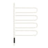 17 x 31 electric towel bar warmer with four curved swing arms and smart LED control panel in glossy white | Ace Decor