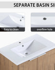 Monterey Series 30" Floating Bathroom Vanity in Imitative Oak with Integrated Sink and Double-Door Storage Cabinet
