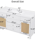 Soleil 60" Bathroom Vanity with Sink, Elegant White Cabinet with Drawers