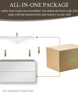 Oakmere Series 36" White Bathroom Floating Vanity with Resin Sink & 2 Soft-Close Drawers