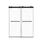 Gorgeous Single Sliding Frameless Tub Shower Door With 3/8 Inch Clear Glass color:matte black