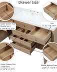 Soleil 60" Bathroom Vanity with Sink, Natural Wood Cabinet with Drawers