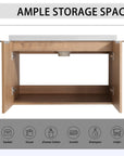 Monterey Series 30" Floating Bathroom Vanity in Imitative Oak with Integrated Sink and Double-Door Storage Cabinet