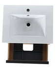 Vista Series 24" Floating Bathroom Vanity with Ceramic White Sink Light Oak